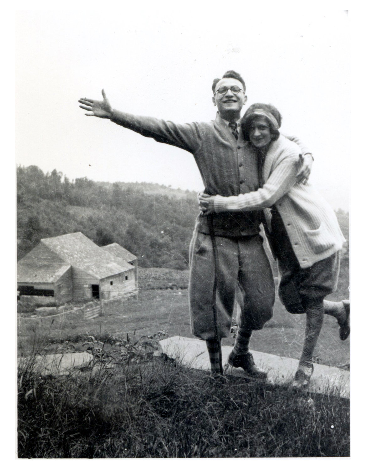 Moe Fink and Betty Cohen, Mike Fink's parents, eloping from Providence to Montreal in August 1926. It was taken at the Vermont inn.